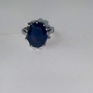 New , Blue tanzanite gemstone , 925 silver ,marked ring-size 7